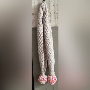 Anthropologie Pick-a-Pom scarf and two sets of poms